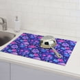 thumbnail image 6 of Vsdgher blue Skull purple flower1 Dish Drying Mat Super Absorbent Drying Mat Large Dish Drying Mats for Kitchen Counter Kitchen Drying Mat 24" x 18", 6 of 7