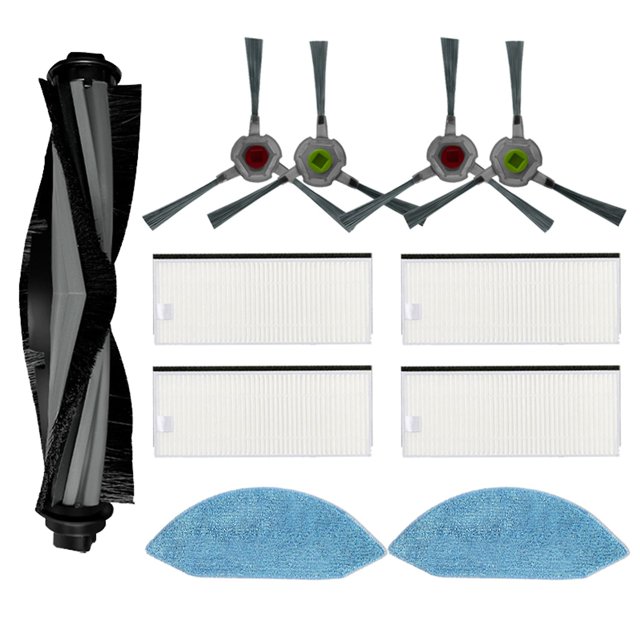 Paño de fregona con filtro Hepa, cepillo lateral principal para Ecovacs Deebot Ozmo U2