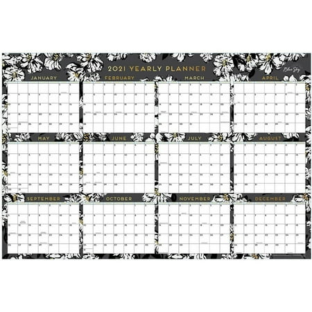 Blue Sky 2020 Laminated Erasable Wall Calendar, 36" x 24", Baccara Dark