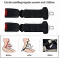 thumbnail image 5 of Juego de 2 extensores universales para cinturón de seguridad de coche, correa de extensión ajustable de 23 cm, color negro, 5 of 5
