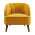 thumbnail image 6 of GDF Studio Velvet Orange Modern Barrel Club Chair, 6 of 6