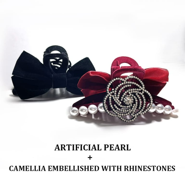 VELVET HAIR CLIPS 2 PK LARGE BLACK VELVET HAIR CLIPS 2 PK LARGE BLACK