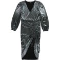 thumbnail image 1 of Nina Parker Womens Metallic Midi Dress, Blue, Plus Size, 2X, 1 of 2