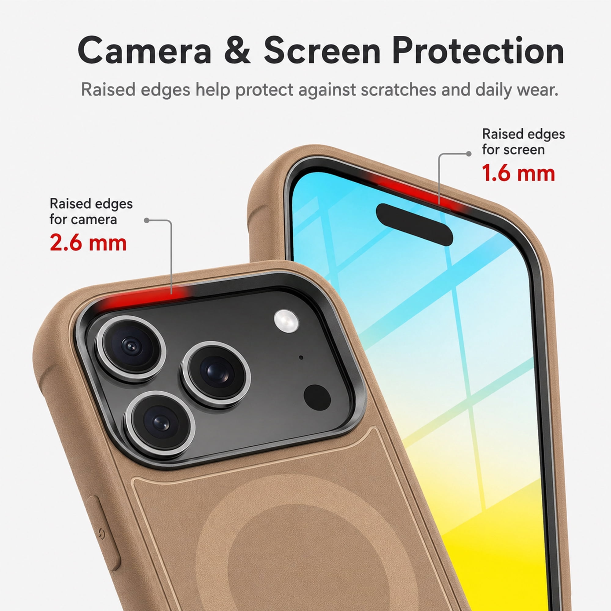 Hybrid Rugged Case with Detachable Belt Clip Holster and Tempered Glass Screen Protector, Magnetic Charging-Compatible, Gray, Compatible with iPhone 17 Pro Max