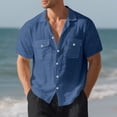 thumbnail image 2 of Hawaiian Shirt for Men, Beach Shirts for Men, Lapel Neck Solid Color Blouse Summer Beach Shirts Casual Funny Hawaiian Shirts Summer Tropical Beach Tops 2026, 2 of 5