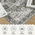 thumbnail image 2 of Garvee Washable Area Rug 5'x7' Persian Vintage Area Rug Indoor Boho Medallion Floor Cover Soft Foldable Rug for Playroom Apartment, Gray, 2 of 6