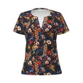 thumbnail image 3 of Naloa Vintage Floral Print T-Shirts Short Sleeve V Neck Tees for Women Fashion Tops Trendy Lightweight Soft Casual Summer Outfits Clothes, 3 of 5