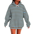 thumbnail image 3 of Horkkom Hoodies for Women Striped Print Long Sleeve Pullover Sweatshirts Fall Hoodies with Pocket Drawstring XL, 3 of 5