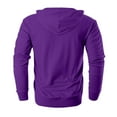 thumbnail image 6 of Dwralegc Mens Zip Up Hoodie Long Sleeves Full-Zip Hooded Jackets Lightweight Drawstring Casual Hoodies Fall Solid Color Athletic Cotas with Pocket Purple 3XL, 6 of 7