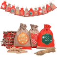 thumbnail image 2 of Venta al por mayor, juego de bolsas con calendario de adviento de Navidad, bolsas de adviento de Navidad 2025, bolsas de dulces para decoración de Año Nuevo para fiestas de bodas de Navidad, 2 of 5