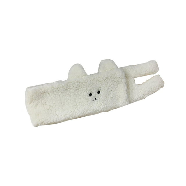 Calentador de cuello suave Oreja de oso Mantener caliente Cuello grueso Chal Bufanda a prueba para niños Niñas Montar Casual Clima frío Blanco Hugo bufanda de invierno