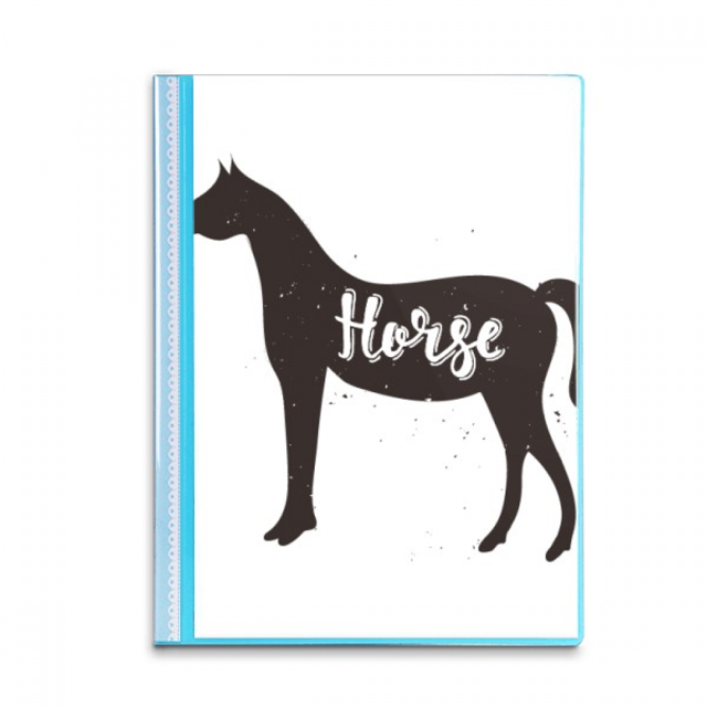 Caballo blanco y negro animal Carpeta combinada de protección de páginas