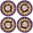 thumbnail image 2 of Shower Caps,Colorful Tie Dye Flower Mandala Pattern Waterproof Shower Cap for Women 4 Pieces,Double Reusable Hair Cover for Shower PEVA Elastic Stretch Hem, 2 of 7