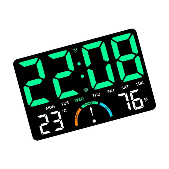 Zeiwohndc Large Screen Indoor Thermometers Hygrometer Weather Stations Clock Week