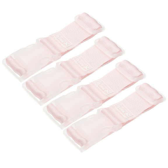 4 Pack Add A Bag Luggage Strap, 4-12 Inch Adjustable Suitcase Belt Travel Accessories, Luggage Connector for Carry-on Baggage, Pink