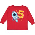 thumbnail image 3 of Inktastic Rocket Space Ship Happy Fifth Birthday Boys or Girls Long Sleeve Toddler T-Shirt, 3 of 5