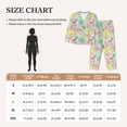 thumbnail image 4 of Yiaed Bright Peach Print Pajamas Women's Long Sleeve Sleepwear Soft Button Down Loungewear Pjs Lounge Set Nightwear Womens Pajama Pants-Small, 4 of 7