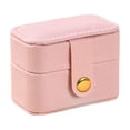 thumbnail image 2 of Mini PU Leather Travel Jewelry Box, Wedding Ring Boxes for Ceremony, Portable Ring Earring Storage Case, Small Snap Closure Jewelry Organizer, Soft Tiny Travel Jewelry Holder 1Pcs, 2 of 9