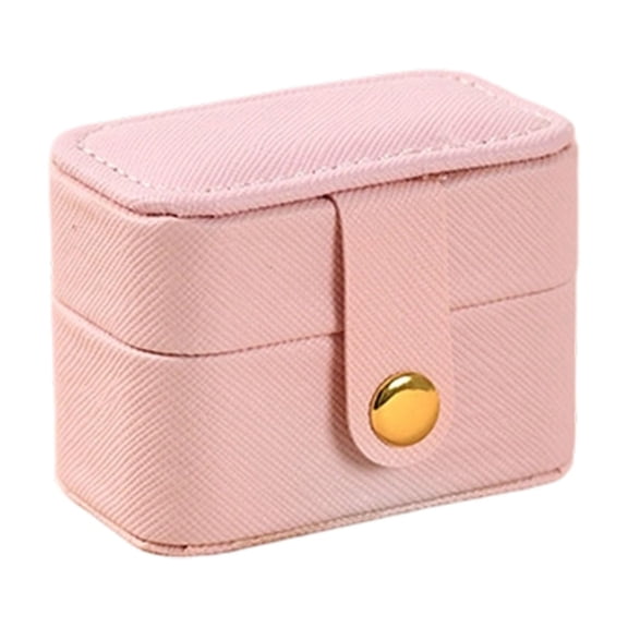 Small Jewelry Travel Case Box , Mini Jewelry Ring Box, Portable Jewelry Storage Organizer with Buckle Closure, for Ring Earringfor with Women, 1.77x1.57x2.56 Inch 1Pc
