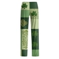 thumbnail image 5 of Fgvctg Womens Pajama Pants St. Patrick's Day Loungewear Sleepwear Wide Leg Pajamas Shamrock Clover Graphic High Waisted Pj Pants Stretch Spring Fall Drawstring Lounge Pants with Pockets Green S, 5 of 6