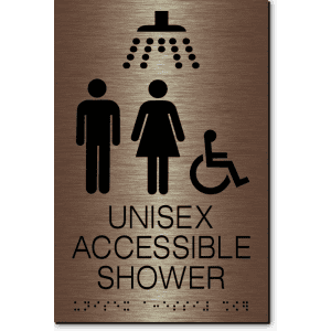 

UNISEX ACCESSIBLE SHOWER Sign-Copper / Black (3 Units)