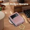 thumbnail image 6 of Case for Samsung Galaxy Z Flip 3 with Wrist Strap, Luxury Soft PU Leather Hard PC Shell for Women Men Ultra Thin Slim Durable Shockproof Protective Cover for Galaxy Z Flip 3 5G Pink, 6 of 14