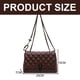 thumbnail image 2 of Bolso de hombro de gran capacidad con bordado de diamantes de moda, bolso de hombro francés coreano de PU debajo del brazo, marrón, 2 of 6