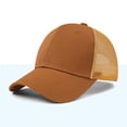 thumbnail image 2 of UTSJKR Unisex Corduroy Mesh Back Trucker Cap, Classic Five-Panel Breathable Adjustable Outdoor Sun Hat Brown, 2 of 5