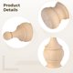 thumbnail image 3 of Paquete de 2 remates decorativos de madera, remate de poste de bola de madera sin terminar, remate de poste de nuevo con diseño de león tallado, adorno de barandilla de escalera para proyectos de reno, 3 of 5