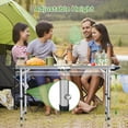 thumbnail image 4 of FANCYBANT Folding Table Adjustable Camping Table,4ft Folding Table Portable Dinner Table,Indoor Outdoor Folding Table with Carrying Handle for Camping and Party,White, 4 of 9