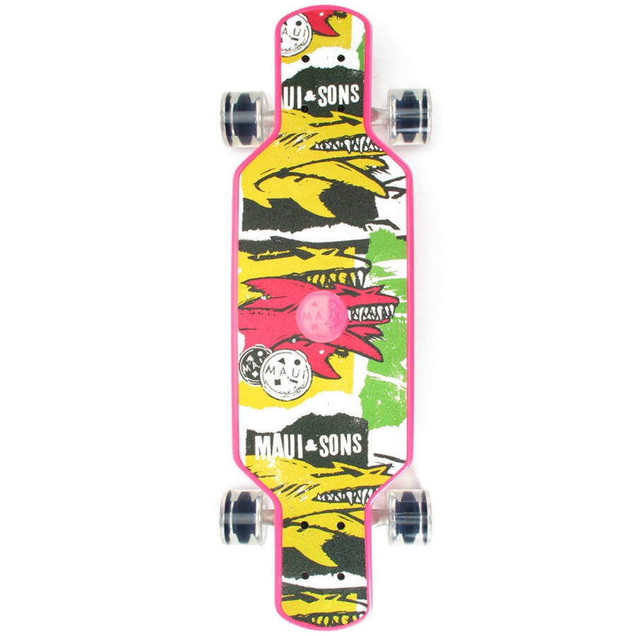 Maui and Sons Plastic Freeride Skateboard, Focus - Walmart.com