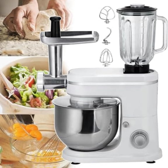 3-in-1 Stand Mixer, Multifunctional Food Processor with 6L Blender and Meat Grinder