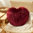thumbnail image 6 of Kumdkd Wine Faux Wool Heart Shaped Cushion, 15.75x11.81 Inch Long-Pile Plush Throw Cushion for Living Room Sofa, Bedroom Decor, Cute Gift for Girls, Valentine's Day or Christmas Present, 6 of 6