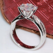 2 Ct Round Cut Moissanite Engagement Ring 925 Sterling Silver For Womens
