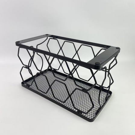 Cpzzkq‌ Wine racks,Small Countertop Wine Rack - Metal Folding Wine Stand for The Kitchen or Bar - Black - 17.25" W