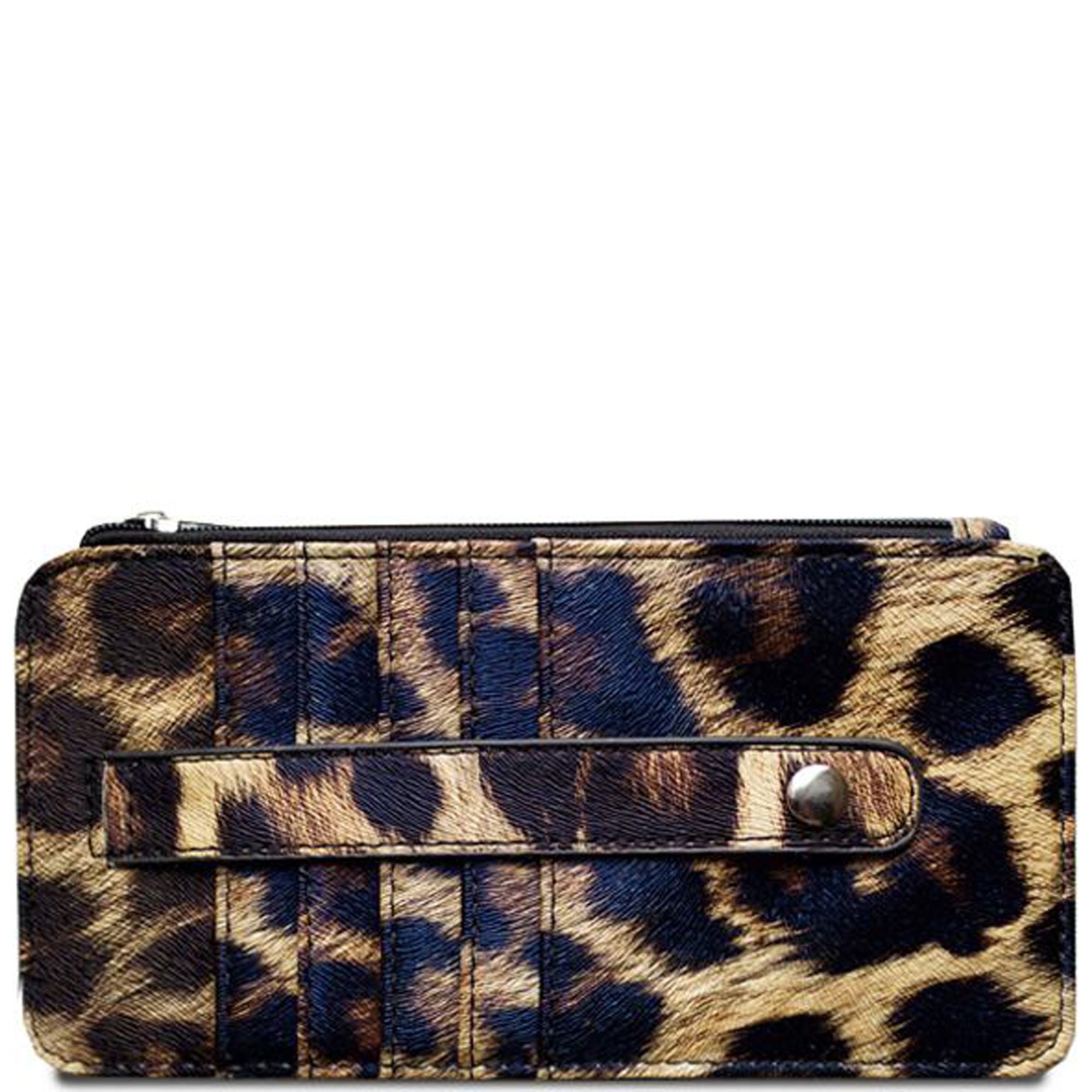 leopard print card wallet