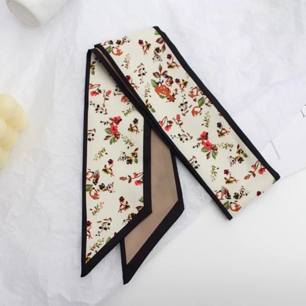 Fashion Hair Ribbon Summer Print Floral Slik Scarf Long Bow Bandana Korean Ponytail Holder Women Girls Head Hair Accessories