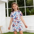 thumbnail image 3 of Grblisyd Girls 4th of July Dress Kids USA Star Striped Dresses American Flag A-line Dress Independence Day Crew Neck Short Sleeve Patriotic Outfit 7-8y, 3 of 6