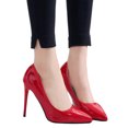 thumbnail image 1 of Woobling Escarpins pour Femmes à Bout Pointu Chaussures Habillées à Enfiler Talons Hauts Légers Travail Confort Stiletto Rouge 5, 1 of 5