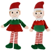 Christmas House Shelf-Sitting Plush Christmas Elf, 14.5 in.- You Will Receive;  1 Ea Male Elf