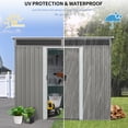 thumbnail image 4 of CarButler 8x6ft Metal Outdoor Storage Shed with Transparent Plate and Lockable Sliding Doors for Garden Backyard Patio Lawn Gray, 4 of 7