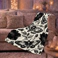 thumbnail image 6 of Gothic Death Moth Botanical Floral Gothic Motif, Cozy Friendship Quote Scene, Warm Flannel Blanket for Living Room and Reading Nook, Art Lovers Friendship Gift, Artistic Home Decor, 6 of 9