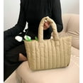thumbnail image 4 of Kukuzhu Quilted Shoulder Tote Bag Women Padding Cotton Down Hobo Bag Large Casual Shopping Handbag Purse, 4 of 7