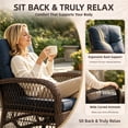 thumbnail image 4 of Patio Swivel Rocker Bistro Set, 3 Piece 360° Rocking Patio Conversation Set with Thickened Cushions, 2 Patio Swivel Rocking Chairs with 1 Glass Top Table, for Garden Balcony Pool Cafe (Navy Blue), 4 of 9
