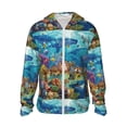 thumbnail image 1 of Fotbe Sea World Chaqueta con Protección Solar UPF 50+ para Hombre y Mujer, Camisa con Capucha y Bolsillos-Large, 1 of 7