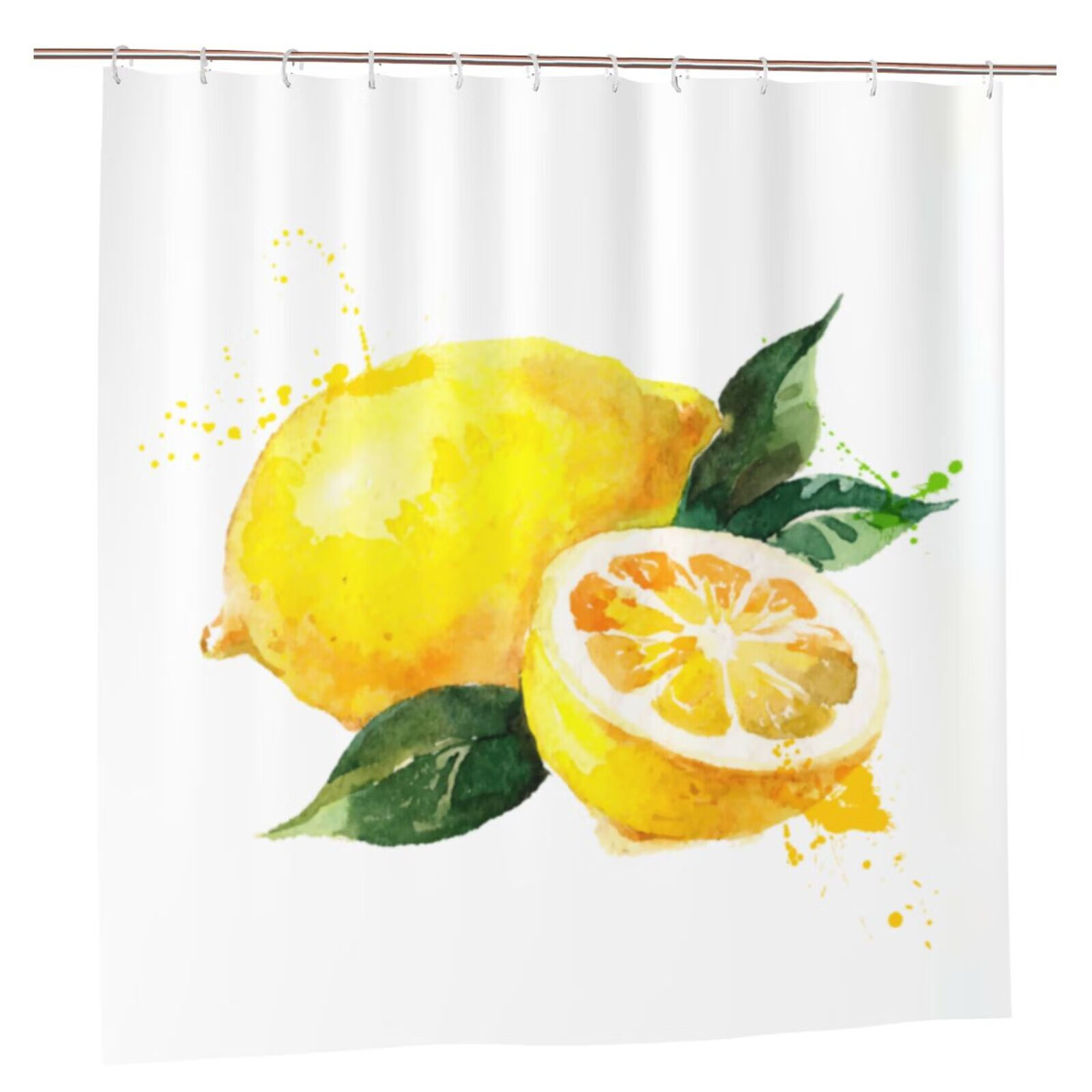 JOOCAR Lemon Shower Curtains Nature Watercolor Summer Fruit Lemons