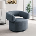 thumbnail image 2 of Meridian Furniture Niya Blue Linen Textured Fabric Swivel Accent Chair, 2 of 11