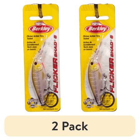 (2 pack) Berkley Flicker Shad Fishing Lure, Purple Tiger, 1/4 oz