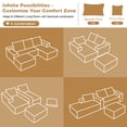 thumbnail image 6 of ODUWA 108" U-Shaped Modular Sectional Sofa, Plush Corduroy Couch with Deep Seats, Ready-to-Use, Camel, 6 of 10