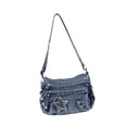thumbnail image 3 of Bolso bandolera de mezclilla para mujer, bolso de hombro multifuncional y moderno para uso diario. Azul oscuro, 3 of 9